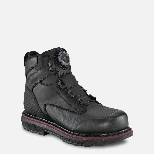 Red Wing 6-inch Waterproof BOA® Safety Toe Boot Sort | XU7415890