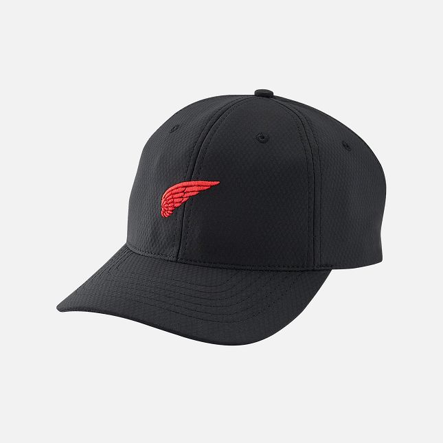 Red Wing Embroidered Wing Performance Ball Cap in Black | WO8610273