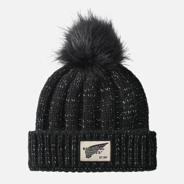 Red Wing Knit Pom Beanie Hat in Black | DL8679351