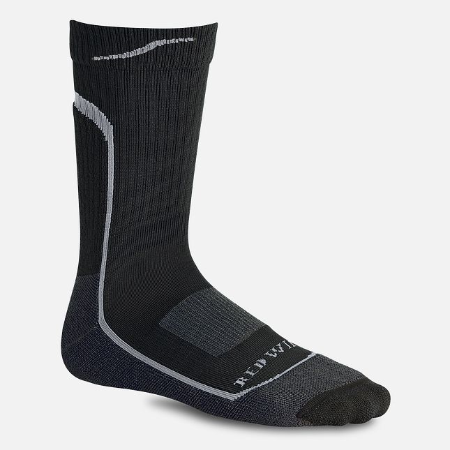 Red Wing Merino Wool Blend 3/4 Crew sock in Black & Gray | GE0354296